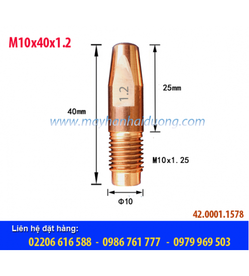 Bép hàn MIG M10x40x1.2